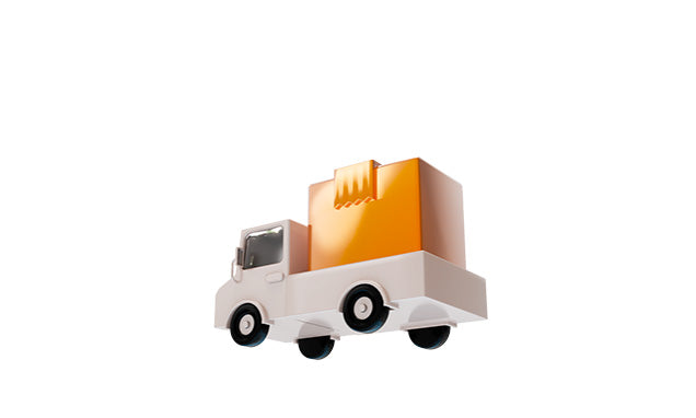 A stylized icon of a delivery truck, representing the benefit of free shipping and fast delivery