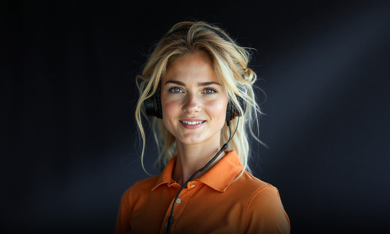 A friendly female customer support expert with a headset, representing LiTime's 24/7 expert support