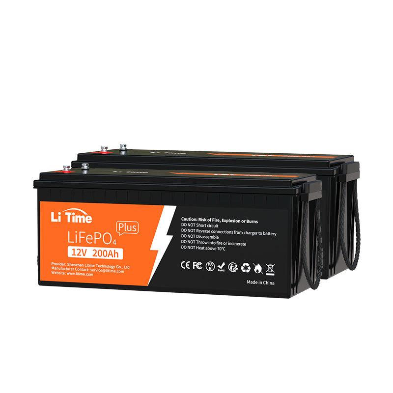 a 2-pack of LiTime 12V 200Ah Plus LiFePO4 Lithium Battery