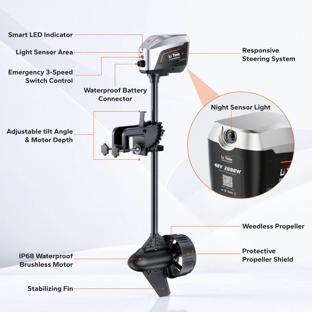 Argoseeker A2 48V2000W Electric Outboard Motor