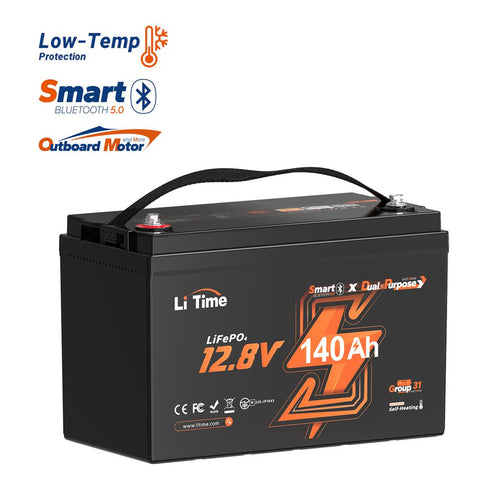 NEW⭐Pre-order - LiTime 12V 140Ah Bluetooth Dual Purpose Lithium Cranking Marine Battery