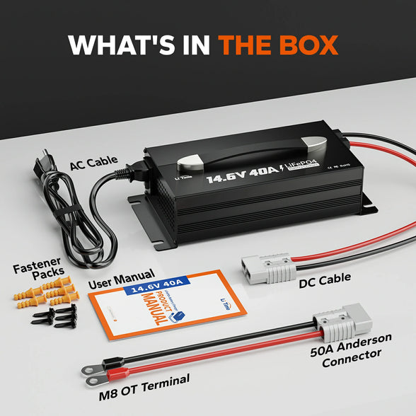 LiTime 12V (14.6V) 40A Mountable Lithium Battery Charger