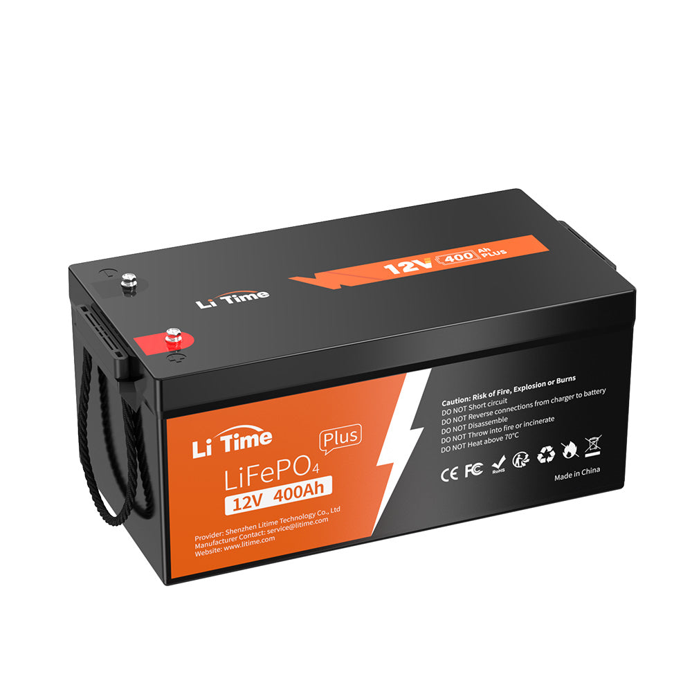 LiTime 12V 400Ah LiFePO4 Lithium Battery with 250A BMS, 5120Wh Usable Energy