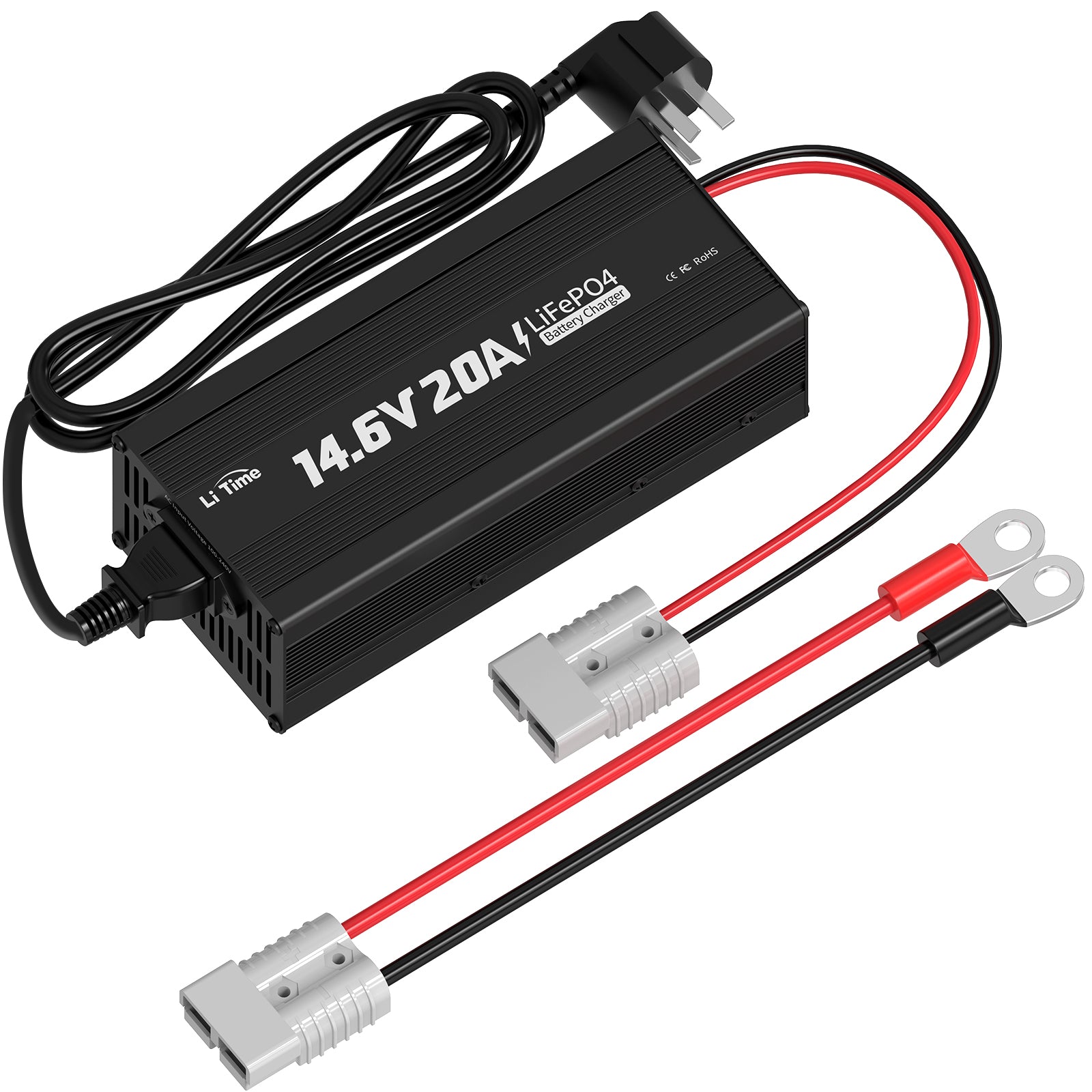 LiTime 12V 20A Lithium Battery Charger for 12V LiFePO4 Lithium Battery