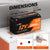 specification of LiTime 12V 230Ah lithium Battery, showing size and weight.