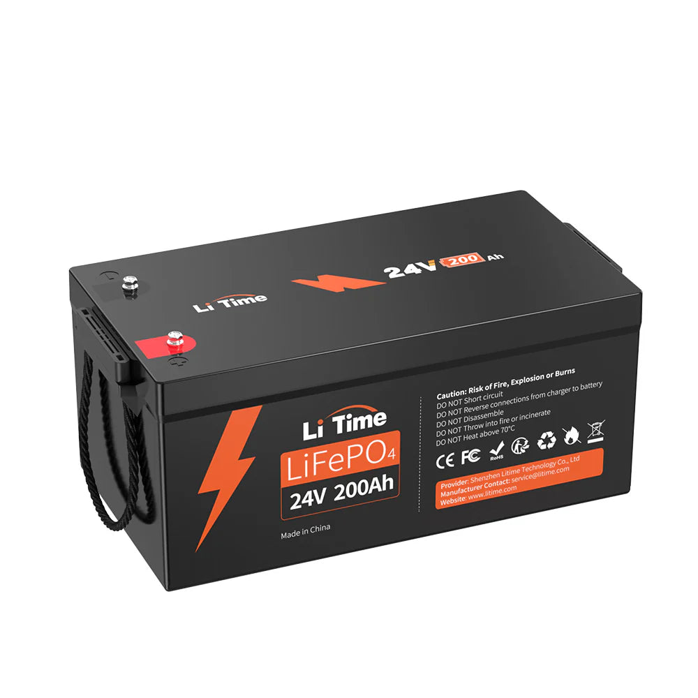 LiTime 24V 200Ah LiFePO4 Lithium Battery, 200A BMS, 5120Wh - Litime-AU