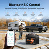 LiTime 24V 100Ah Bluetooth LiFePO4 Battery with Bluetooth 5.0 app control for battery status monitoring, system checks, discharge control and remote power off.