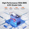 LiTime 24V 100Ah LiFePO4 Battery with 100A BMS, EV-grade cells, 4000+ cycles, 20+ protections and 500A surge discharge current.