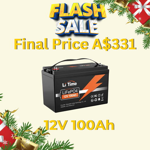 Final price A$331 - LiTime 12V 100Ah LiFePO4 Battery: 100A BMS, 1280Wh Energy