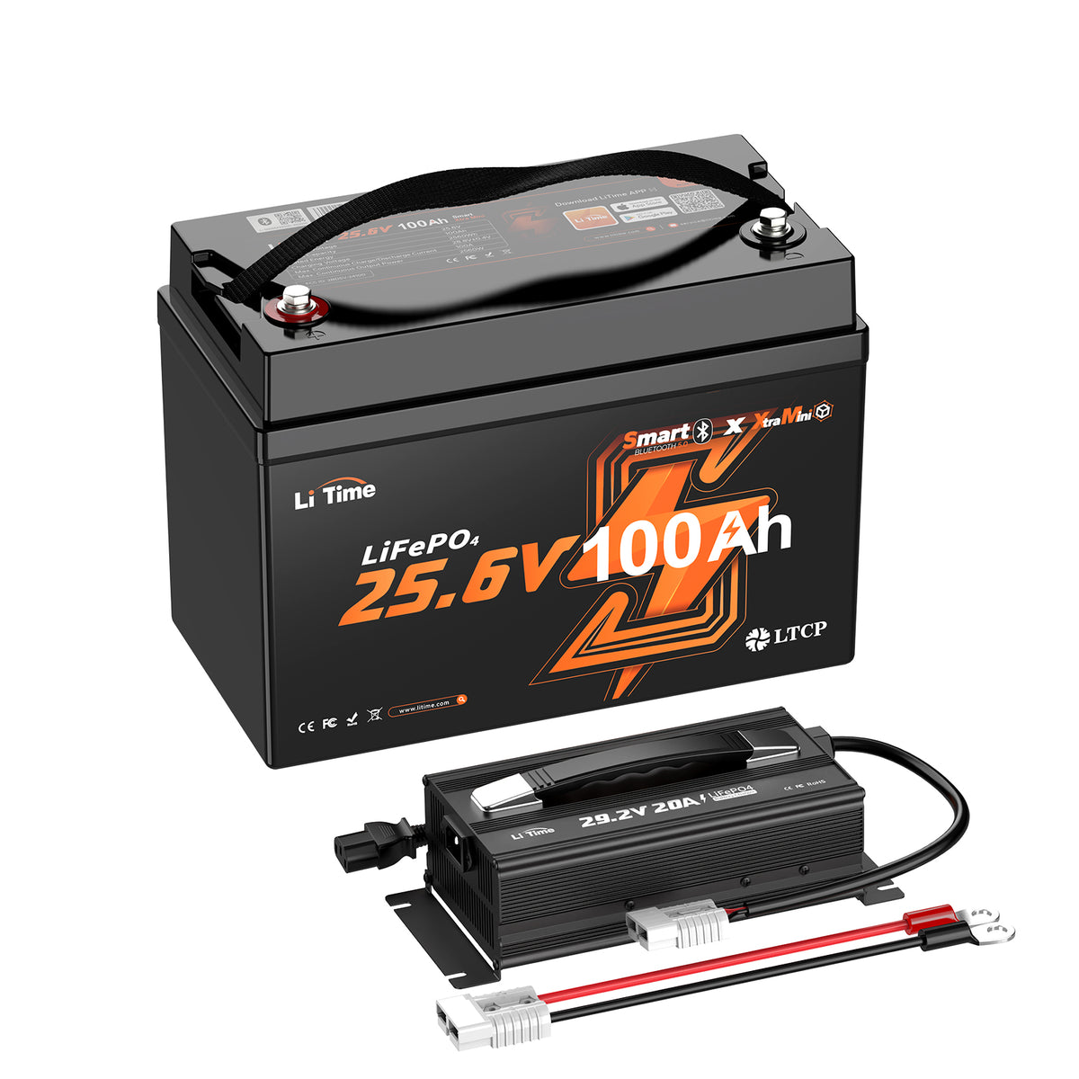 LiTime 24V 100Ah Group 31 Bluetooth LiFePO4 Battery for Caravan & Off-Grid