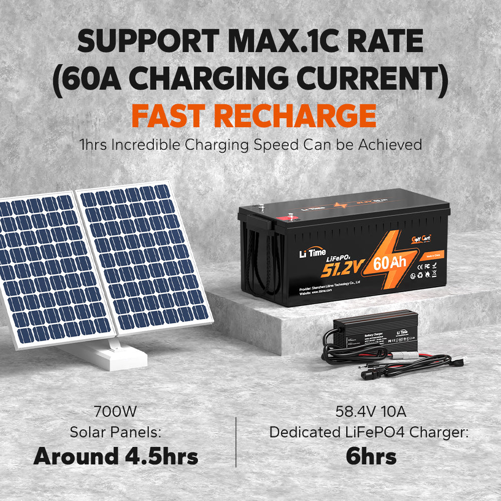 48v golf cart battery -  golf cart pack charges up to 1C speed