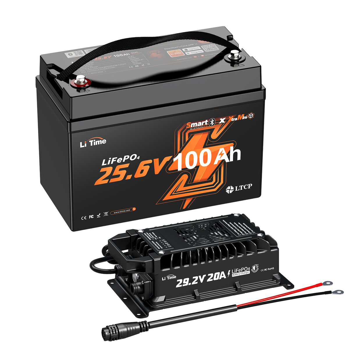 LiTime 24V 100Ah Group 31 Bluetooth LiFePO4 Battery for Caravan & Off-Grid