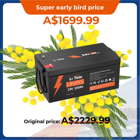 ⚡️Super early bird price A$1699.99 - LiTime 24V 200Ah LiFePO4 Lithium Battery, 200A BMS, 5120Wh