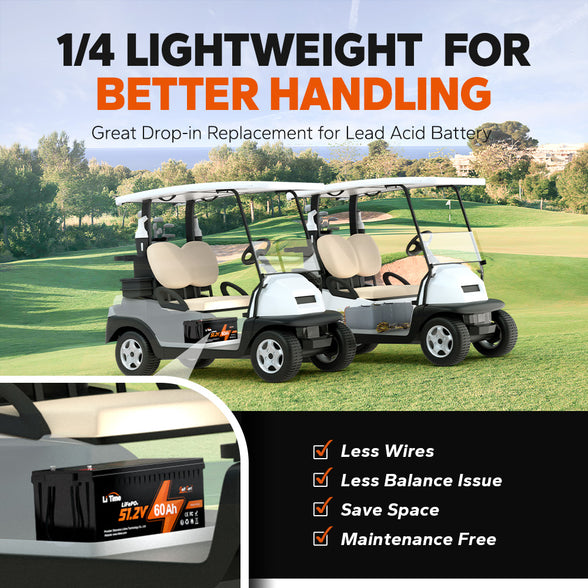 LiTime 48V 60Ah Lithium Golf Cart Battery