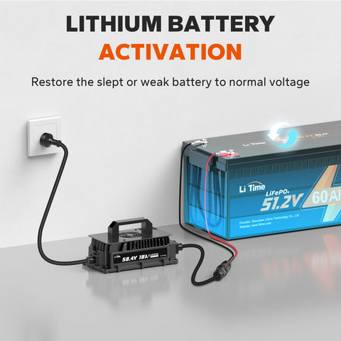 LiTime 48V (58.4V) 18A Lithium Battery Charger IP65 Waterproof