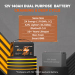 LiTime 12V 140Ah Bluetooth Dual Purpose Lithium Cranking Marine Battery