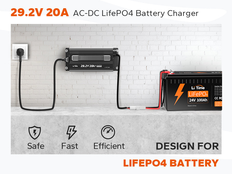 LiTime 24 (29.2) Volt 20A Mountable Lithium Battery Charger