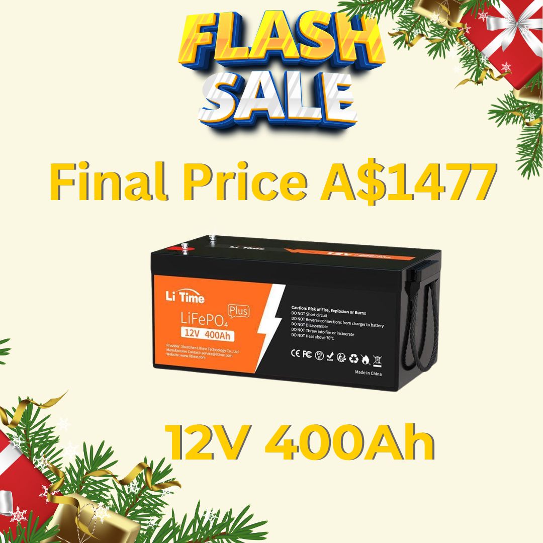 Final price A$1477 - LiTime 12V 400Ah LiFePO4 Lithium Battery with 250A BMS, 5120Wh Usable Energy