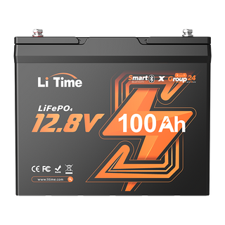 12V 100Ah Group 24 Bluetooth LiFePO4 Lithium Deep Cycle Battery