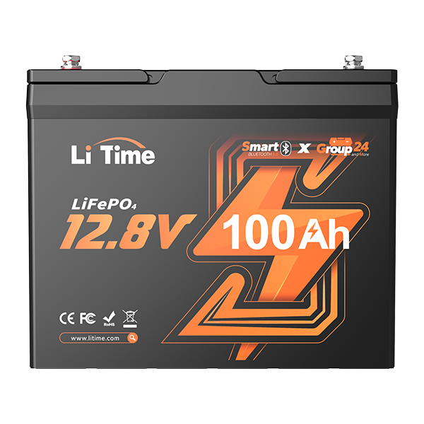 12V 100Ah Group 24 Bluetooth LiFePO4 Lithium Deep Cycle Battery