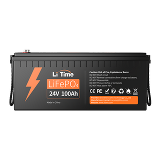 24V 100Ah LiFePO4 Lithium Battery, Build-in 100A BMS, 2560Wh Energy