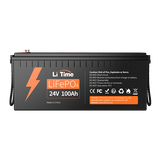 24V 100Ah LiFePO4 Lithium Battery, Build-in 100A BMS, 2560Wh Energy