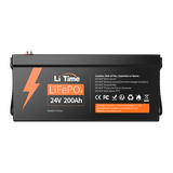 24V 200Ah LiFePO4 Lithium Battery, 200A BMS, 5120Wh