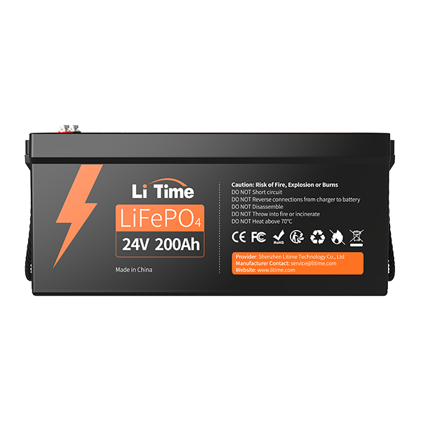 24V 200Ah LiFePO4 Lithium Battery, 200A BMS, 5120Wh