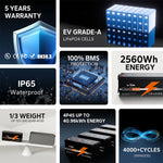 LiTime 12V 200Ah LiFePO4 Lithium Battery, Build-in 100A BMS, 2560Wh Energy - Litime-AU