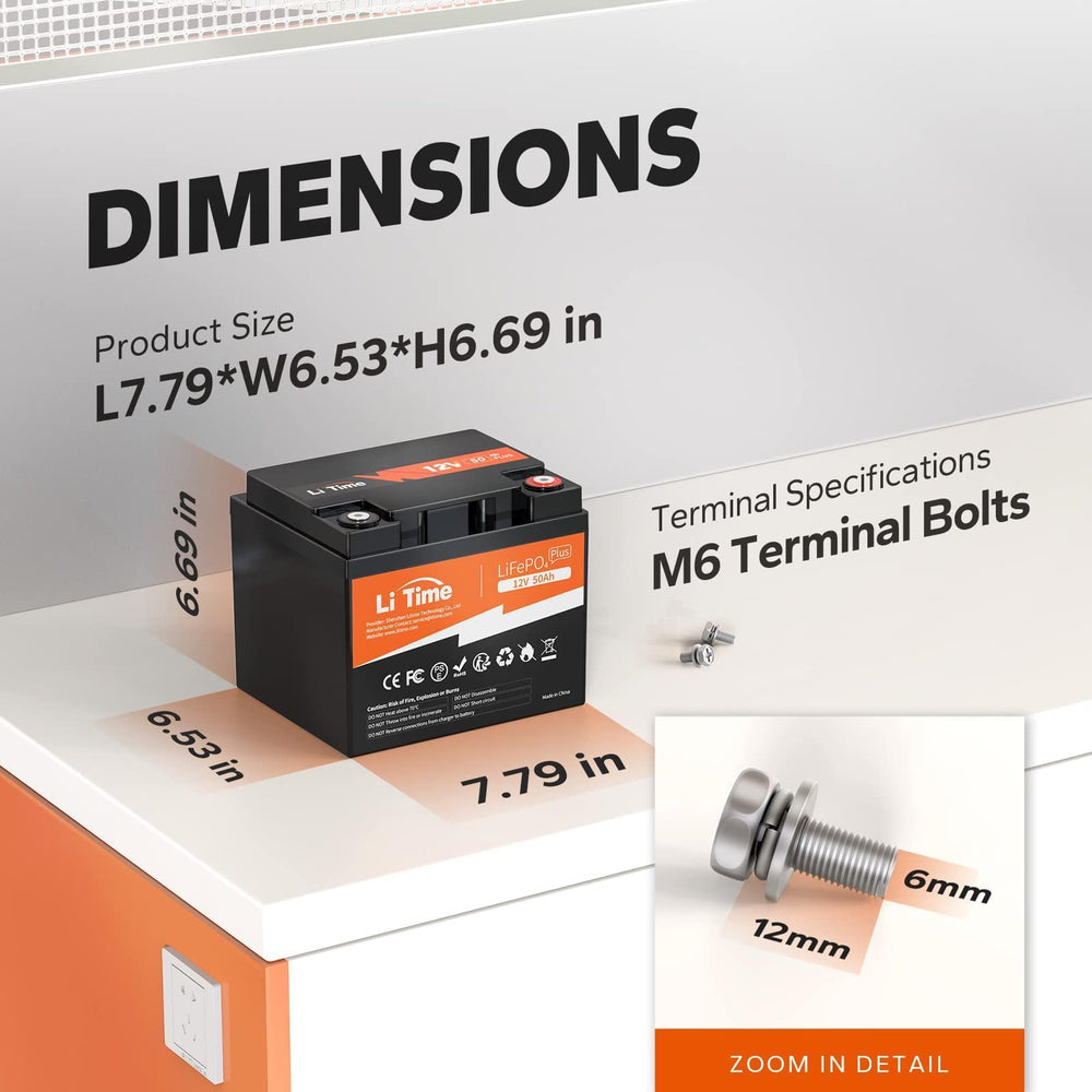 ✅Like New✅ LiTime 12V 50Ah LiFePO4 Lithium Battery, Build-in 50A BMS, 640Wh Energy - Litime-AU