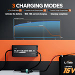 LiTime 12V(14.6V) & 16V(18.25V) 10A Waterproof Lithium Battery Charger