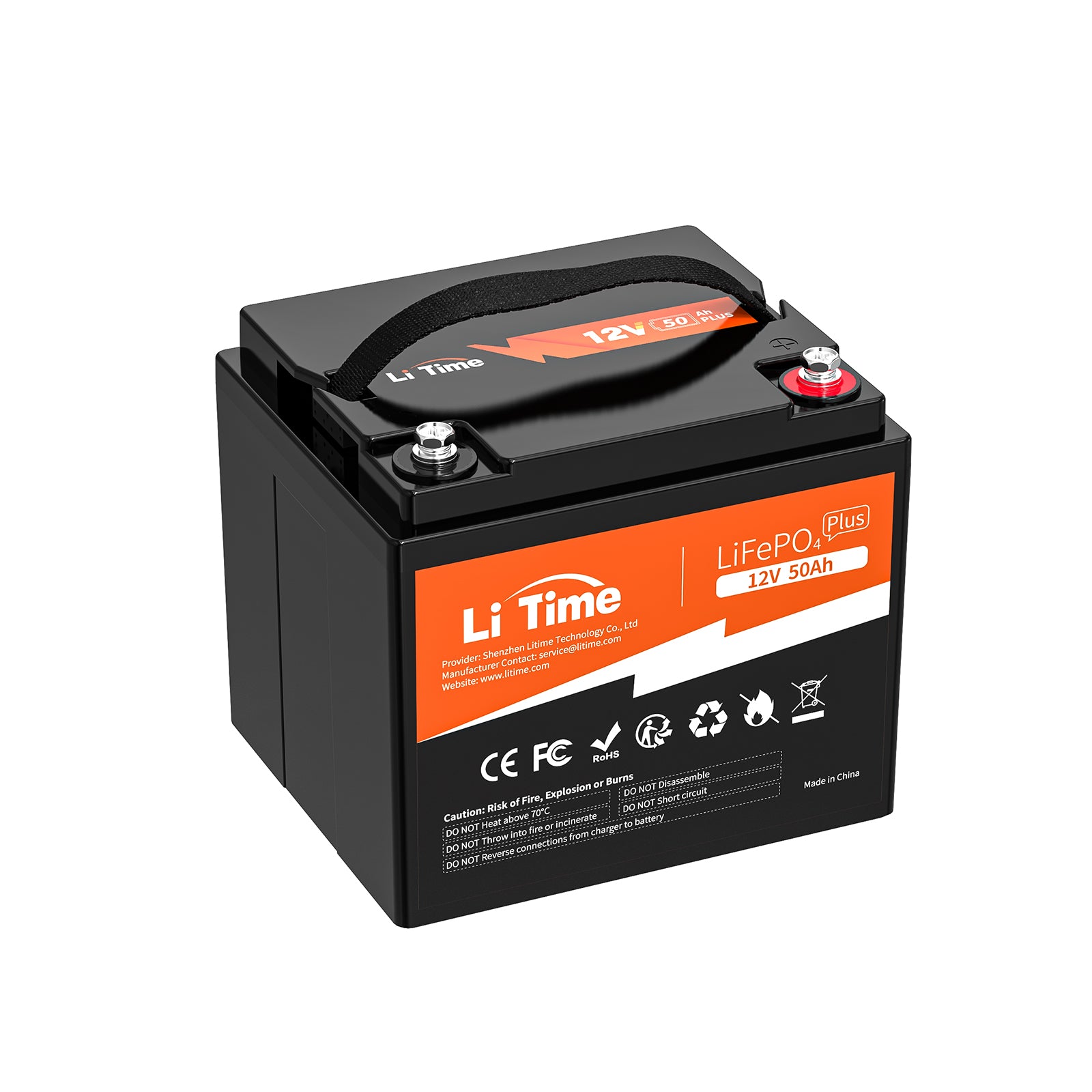 LiTime 12V 50Ah LiFePO4 Lithium Battery, Build-in 50A BMS, 640Wh Energy