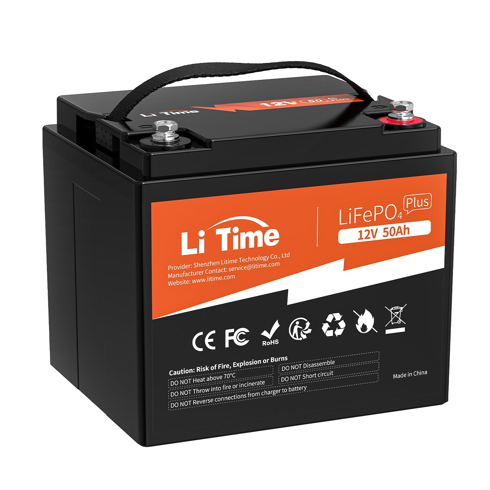 Pre-order-LiTime 12V 50Ah LiFePO4 Lithium Battery, Build-in 50A BMS, 640Wh Energy