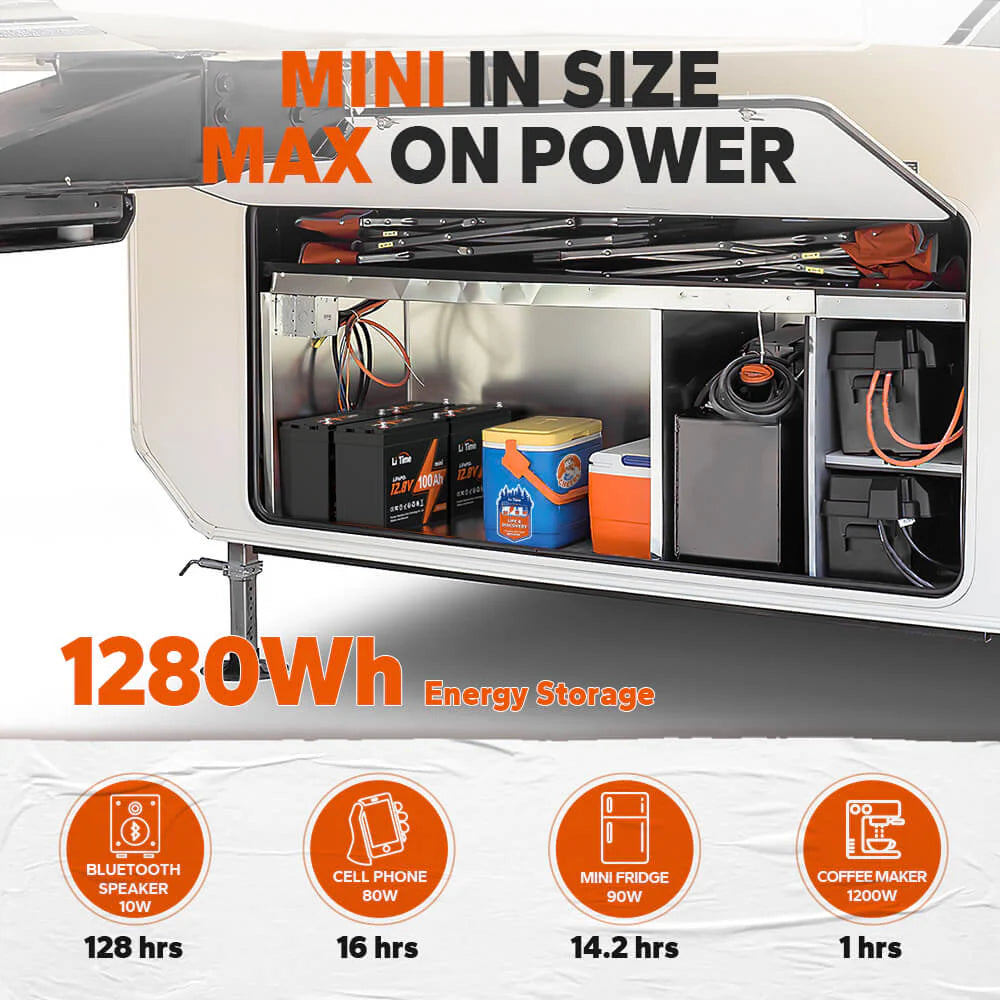 LiTime 12V 100Ah Mini LiFePO4 Lithium Battery - Litime-AU