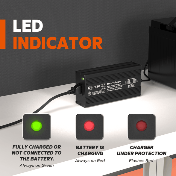 LiTime 12V 10A Lithium Battery Charger for 12V LiFePO4 Lithium Battery - Litime-AU