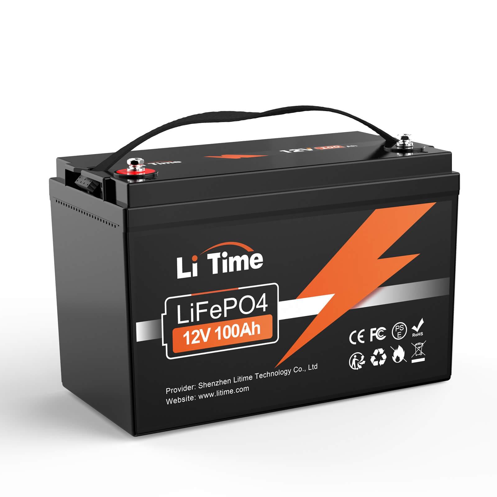 LiTime 12V 100Ah LiFePO4 Lithium Battery, Built-in 100A BMS, 1280Wh Energy
