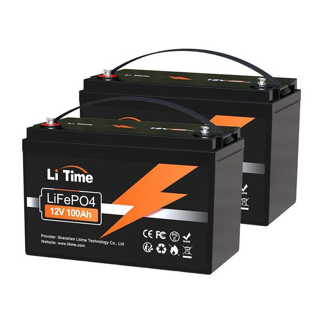2 pack of LiTime 12V 100Ah LiFePO4 Battery