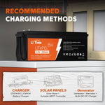charging methods of LiTime 12V 200Ah Plus LiFePO4 Lithium Battery: charger, solar panels,generator