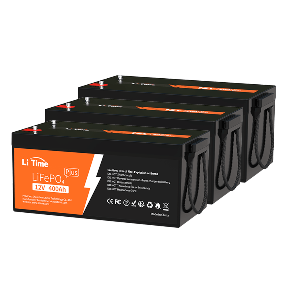 a 3-pack of litime australia 12v 400ah lithium battery