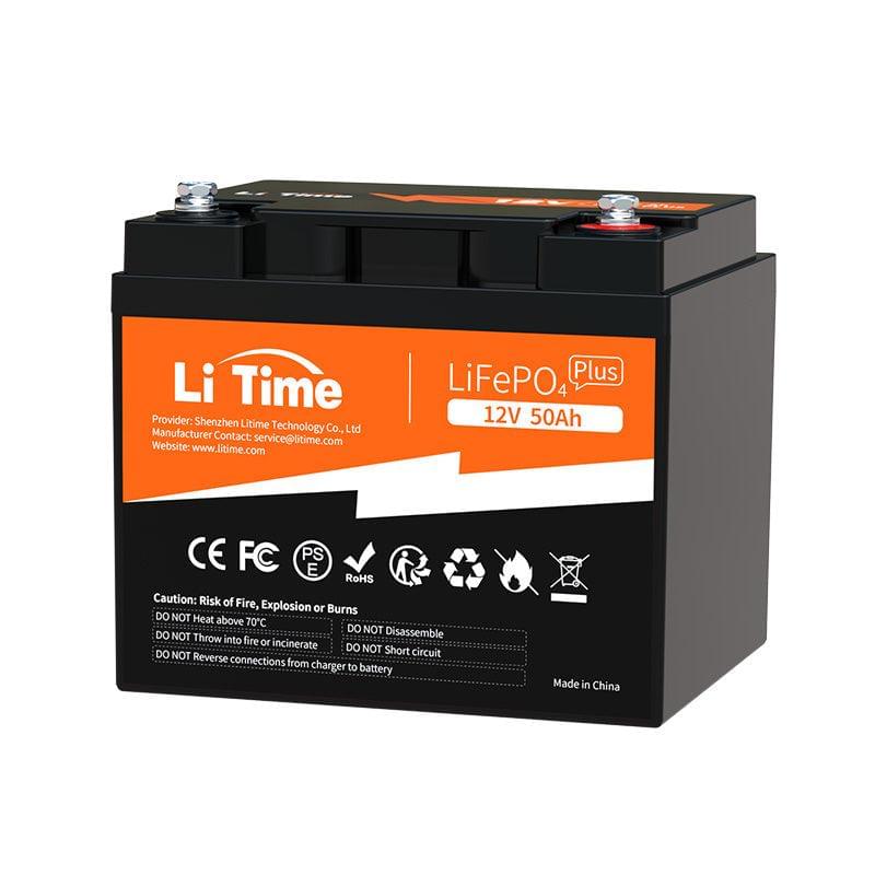 LiTime 12V 50Ah LiFePO4 Lithium Battery, Build-in 50A BMS, 640Wh Energy