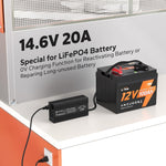 LiTime 12V 20A Lithium Battery Charger for 12V LiFePO4 Lithium Battery - Litime-AU