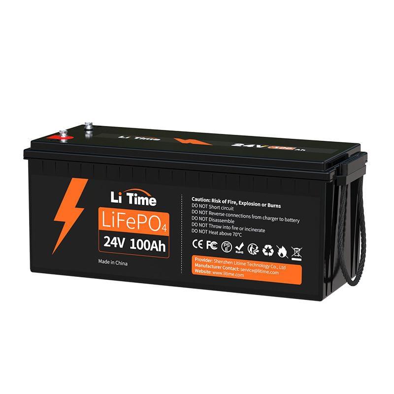 LiTime 24V 100Ah LiFePO4 Lithium Battery, Build-in 100A BMS, 2560Wh Energy